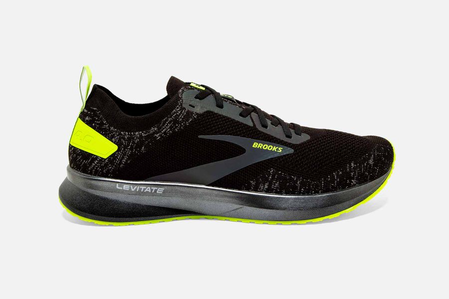 Tenis Corrida Brooks Levitate 4 Masculino Brasil - Pretas Verdes 2837459-UL
